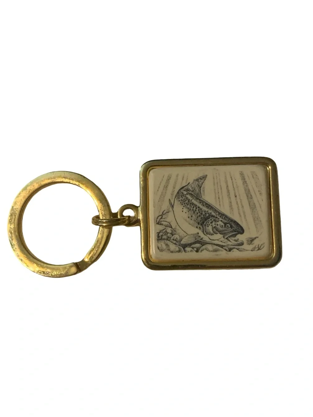 Vintage North Coast Fly Fishing Money Clip & Trout Keychain Gift Set